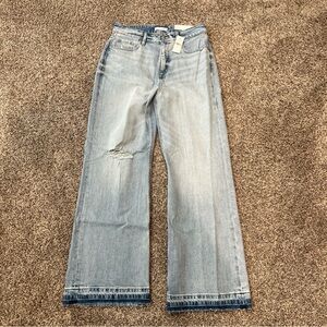 NWT Ann Taylor Loft Women’s Wide Leg High Rise Curvy Blue Jeans Size 28 / 6